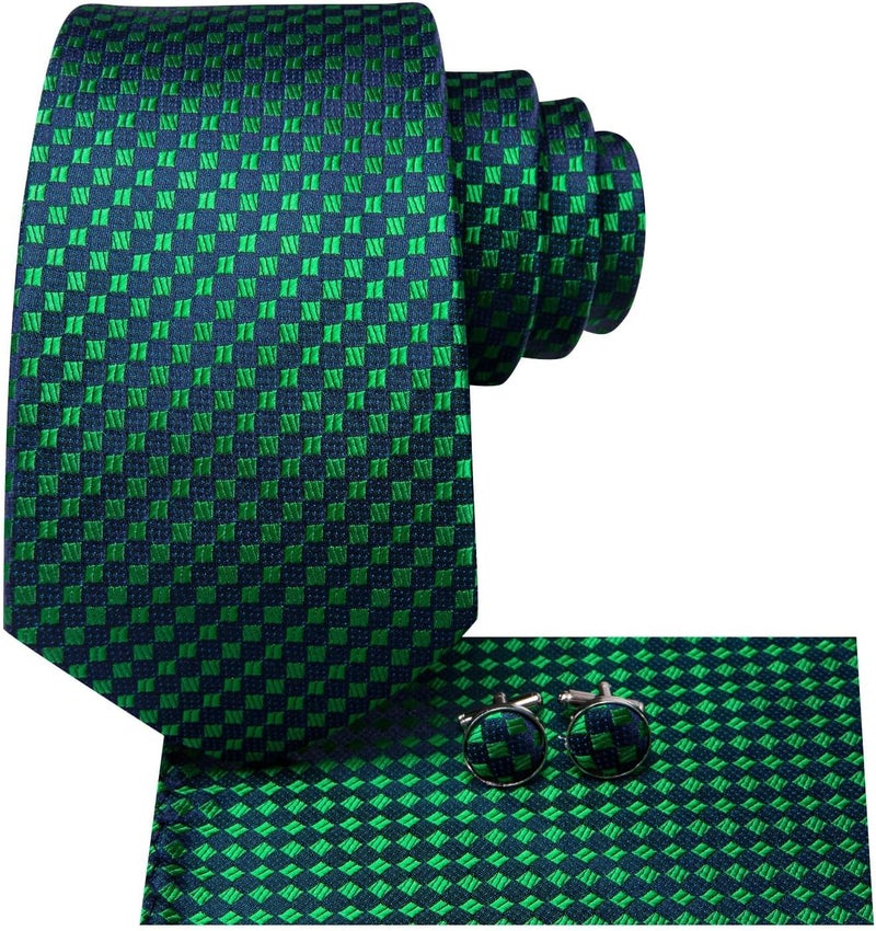 Dubulle Mens Paisley Striped Tie and Handkerchief Cufflinks Tie Set for Men Wedding Business Formal - Image 4